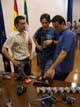Ángel Sánchez, Antonio Villena y Iván Rubí, autores de los robots
